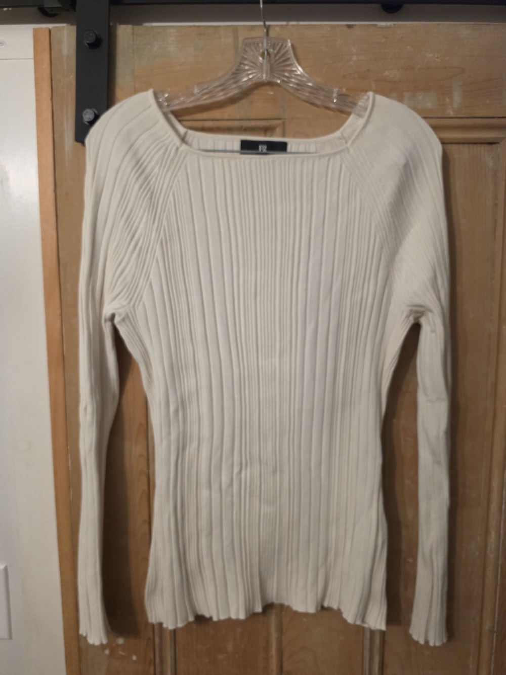 Banana Republic Women's Cream Ribbed Boatneck Sweater